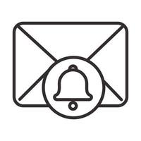 alert icon email receiving alarm attention danger exclamation mark precaution line style design vector