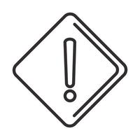 alert icon warning sign attention danger exclamation mark precaution line style design vector