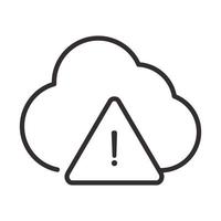 alert icon cloud computing data warning attention danger exclamation mark precaution line style design vector