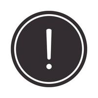 alert icon attention danger exclamation mark precaution round sign silhouette style design vector