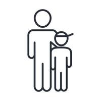 father and son character together family day icon in outline style vector