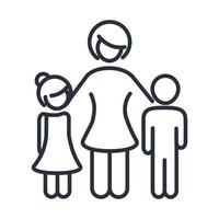 mother son and daughter relationship family day icon in outline style vector