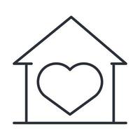 icono del día de la familia del corazón del amor de la casa en estilo de contorno vector