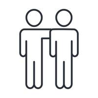 father and son hugging together family day icon in outline style vector