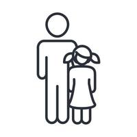 father and daughter relationship family day icon in outline style vector