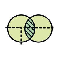 matemáticas educación escuela ciencia figuras geométricas línea de dibujo e icono de estilo de relleno vector