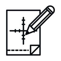 math education school science paper with drawing cartesian graph line and style icon vector