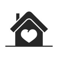 donación caridad voluntario ayuda social house asistencia al corazón silueta estilo icono vector