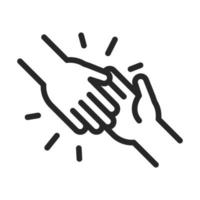 donation charity volunteer help social handshake assistance line style icon vector