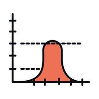 educación matemática escuela ciencia análisis gráfico línea e icono de estilo de relleno vector