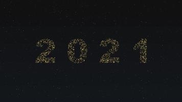 bstract motion background animation of falling snow with glittering numbers 2020 changed to 2021 video