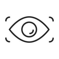 cyber security and information or network protection eye viewing digital line style icon vector