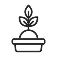 donation charity volunteer help social potted plant line style icon vector