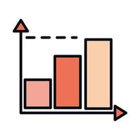 math education school science chart statistics line and fill style icon vector