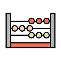 math education school science abacus arithmetic line and fill style icon vector