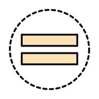 math education school science equal arithmetic symbol line and fill style icon vector