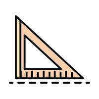 Matemáticas educación escuela ciencia triángulo regla línea de suministro e icono de estilo de relleno vector