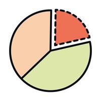 educación matemática escuela ciencia diagrama estadísticas línea e icono de estilo de relleno vector