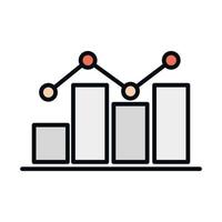 educación matemática escuela ciencia gráfico estadísticas línea e ícono de estilo de relleno vector