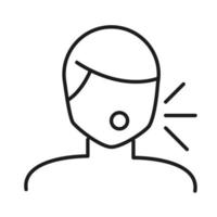 Man avatar with dry cough line style icon vector design