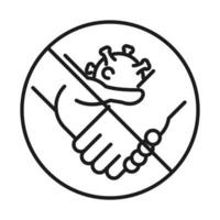 Forbidden handshake line style icon vector design