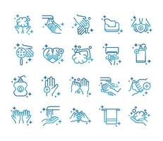 personal hand hygiene disease prevention and health care gradient style icon vector