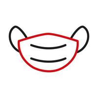 mask line bicolor style icon vector design