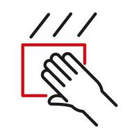 Hand with rag line bicolor style icon vector design