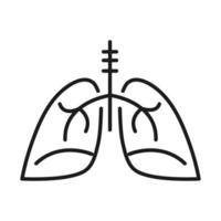 Lungs organ line style icon vector design