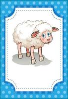 una linda oveja en estilo de dibujos animados aislado vector