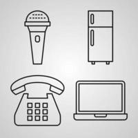 Electronics And Devices Line Icon Set Collection of Vector Symbol in Trendy Outline Style