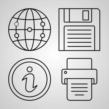 Simple Icon Set of Web Related Line Icons vector