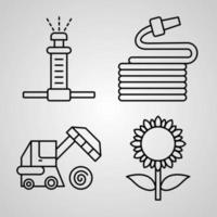 Farming And Gardening Line Icon Set Collection of Vector Symbol in Trendy Outline Style