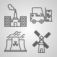 Simple Icon Set of Industry Related Line Icons vector