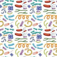 Cartoon Bacteria and Virus Seamless Pattern vector