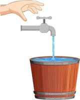 Save water concept with water falling from tap vector