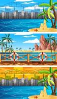 Three different nature horizontal scenes vector