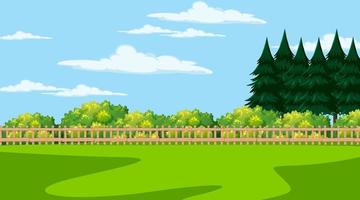 Blank nature park landscape at daytime scene with many clouds in the sky vector