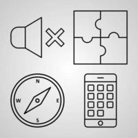 Material And Design Line Icons Set Isolated On White. Outline Symbols Material And Design vector