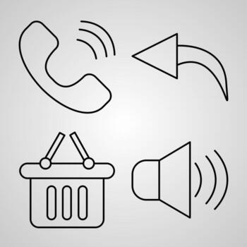 Material And Design Symbol Collection On White background. Material And Design Outline Icons vector