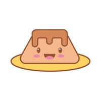 sweet pudding kawaii line and fill style vector