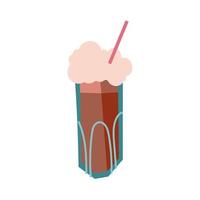 ice coffee in jar drink free form style icon vector