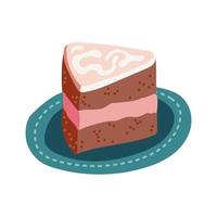 cake portion pastry free form style icon vector