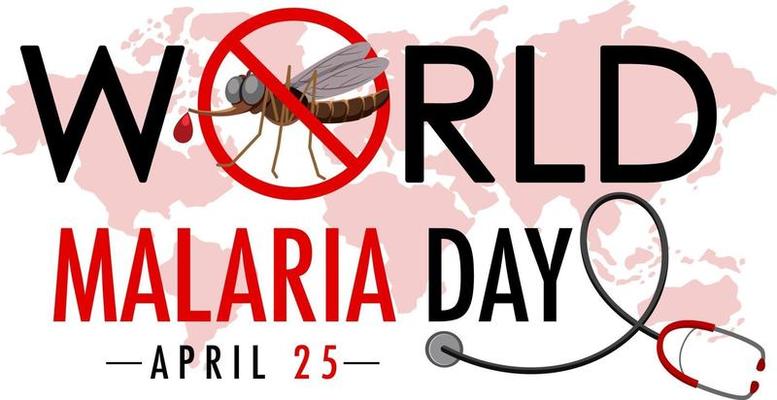 World Malaria Day logo or banner with mosquito