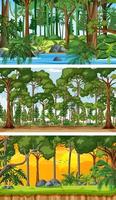 Set of different nature horizontal scenes vector