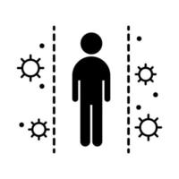 covid 19 coronavirus distanciamiento social prevención brote propagación icono de estilo de silueta vectorial vector