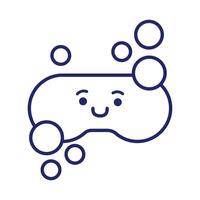 soap bar kawaii line style vector
