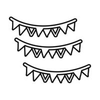 garlands party celebration line style icon vector