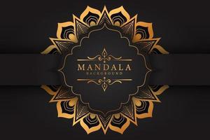 Luxury gold black mandala vector