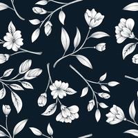 Classical seamless pattern with botanical floral design vector